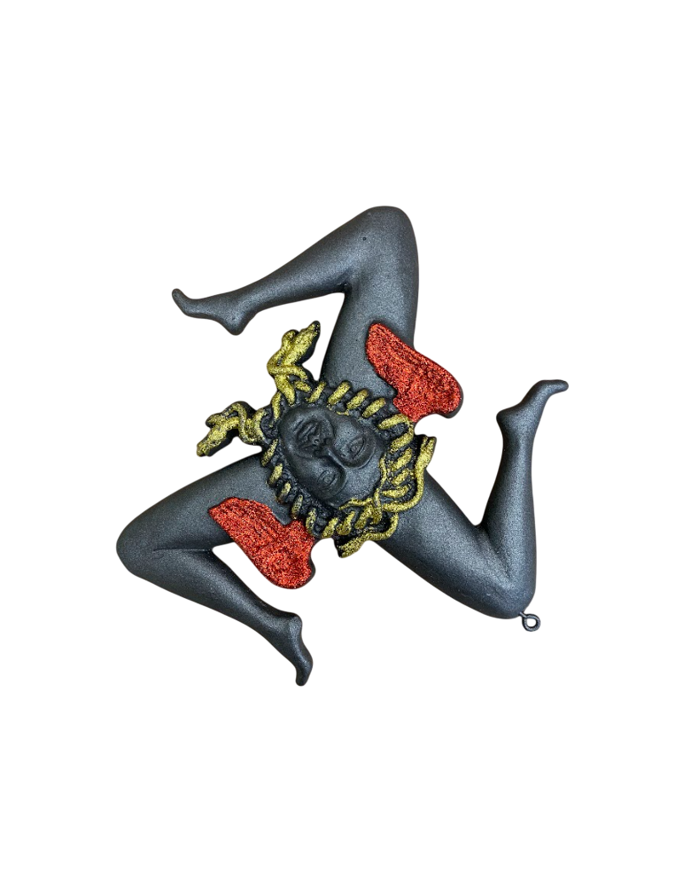 Artistique LA TRINACRIA COLORÉE DANS LA PIERRE DE LAVE de la Panza srl