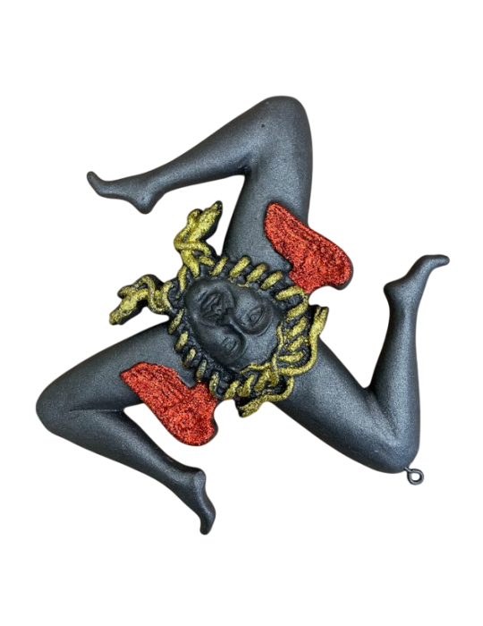 Artística LA TRINACRIA COLORIDA EN PIEDRA VOLCÁNICA de la Panza srl