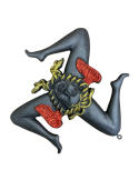 Artistic THE COLORED TRINACRIA IN LAVA STONE of the Panza srl