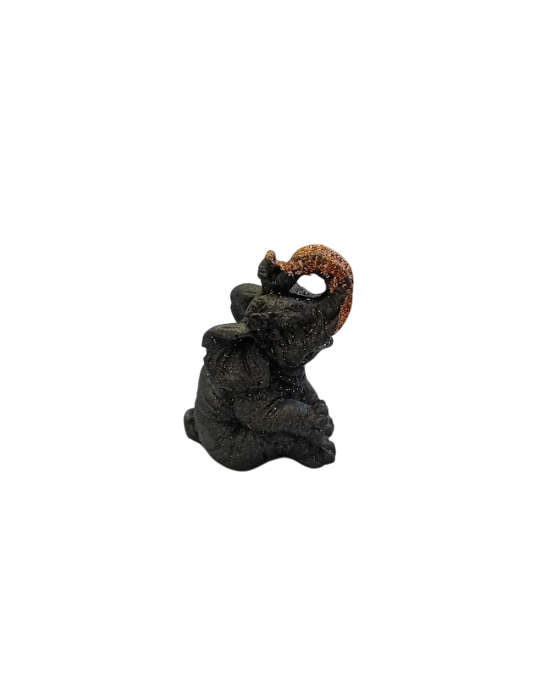 FIGURINE D’ÉLÉPHANT ARTISTIQUE DANS PIERRE DE LAVE de la Panza srl