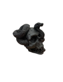 Artistic THE SKULL WITH SNAKE FIGURINE IN LAVA STONE of the ...