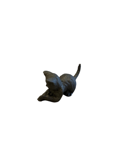 STATUINA DEL GATTO CHE GIOCA IN PIETRA LAVICA