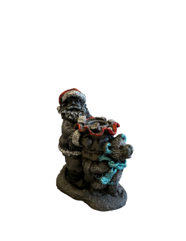 Artistic CANDLE HOLDER WITH SANTA CLAUS AND BEAR IN LAVA STONE ...