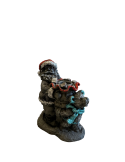 Artistiche PORTACANDELA CON BABBO NATALE E ORSETO IN PIETRA LAVICA ...