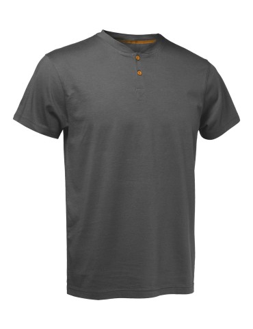 COTTON T-SHIRT 135 GR DARK GREY 100% COTTON WITH BUTTONS