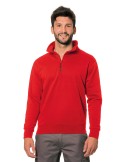 Sweatshirts Red poly/cotton sweatshirt with short zip of the GUANTIFICIO SENESE