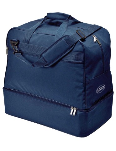 Borsone sport nylon blu con scarpiera e supporto rigido