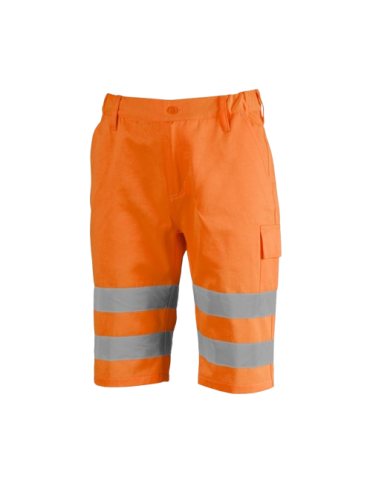 BERMUDA SHORT ARANCIONE ALTA VISIBILITA POL/COT