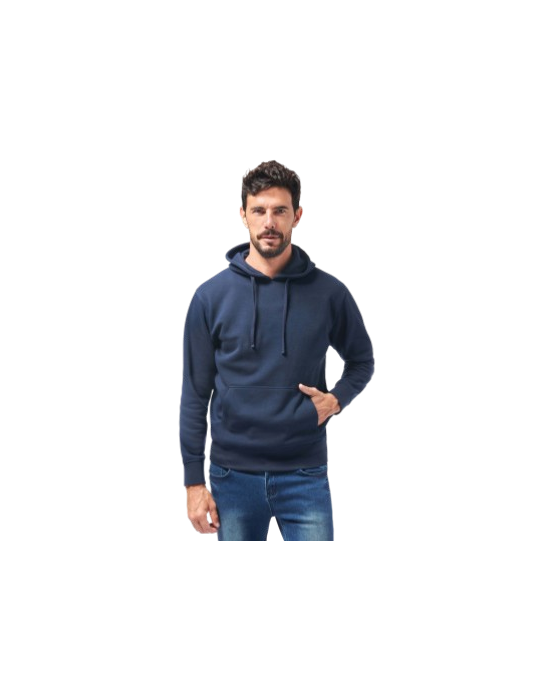 FELPA BLU NAVY CON CAPPUCCIO TASCA MARSUPRIO 80%COT 20%POL FELPA BLU NAVY CON CAPPUCCIO TASCA MARSUPRIO 80%COT 20%POL