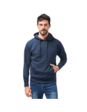 FELPA BLU NAVY CON CAPPUCCIO TASCA MARSUPRIO 80%COT 20%POL