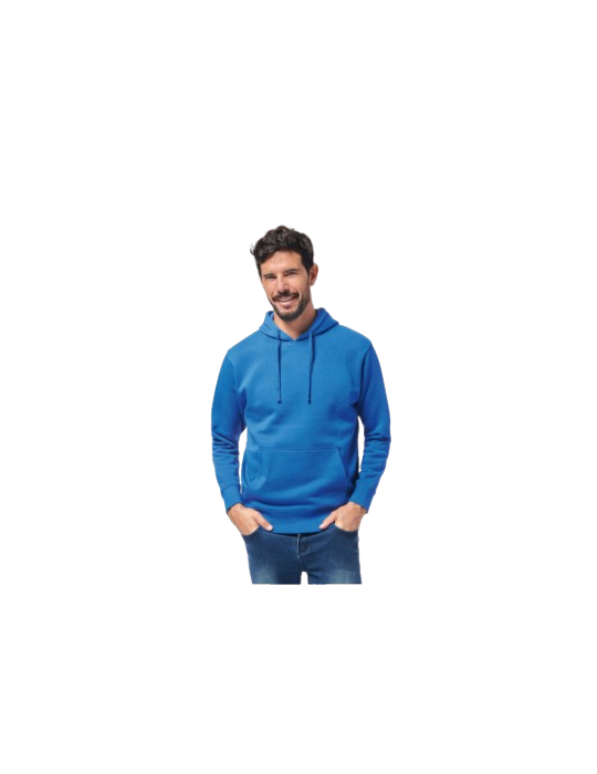 FELPA BLU ROYAL CON CAPPUCCIO TASCA MARSUPRIO 80%COT 20%POL FELPA BLU ROYAL CON CAPPUCCIO TASCA MARSUPRIO 80%COT 20%POL