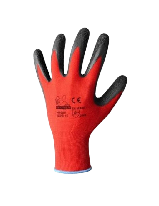 Gant en mousse en latex noir et rouge