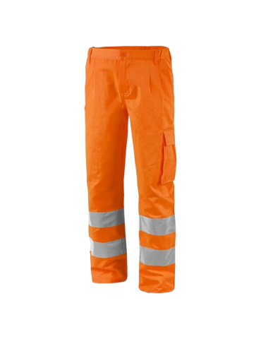 PANTALONE ALTA VISIBILITA ARANCIONE  POL/COT CON TASCHE