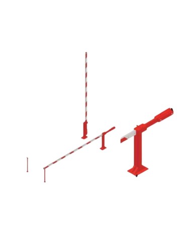 Manuelle Barriere mit festem Fuß 6 Meter in Aluminium