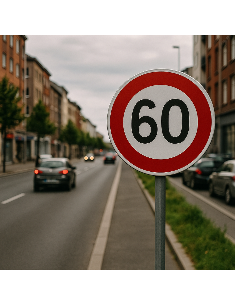 Schild 60 cm Maximalgeschwindigkeitsbegrenzung Scheibe