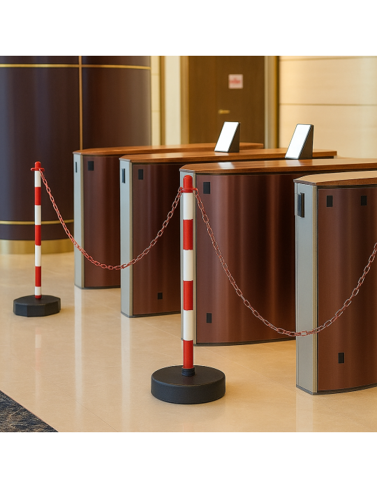 Poteaux et supports : Colonne PVC blanche/rouge h 90 cm (sans base de ...