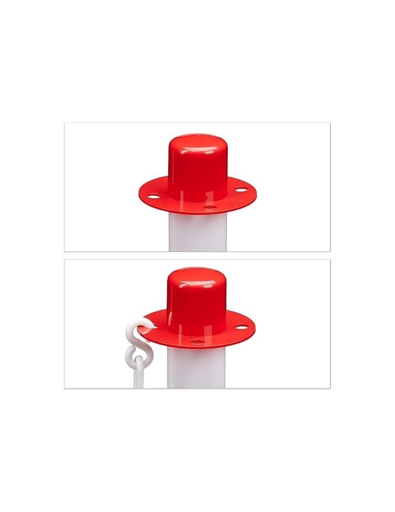Poles and brackets White/red PVC column h 90 cm (without base of ...