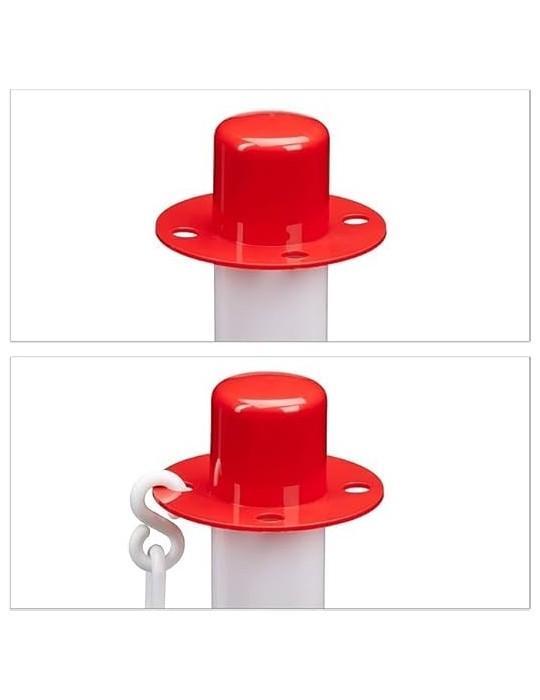 Poles and brackets White/red PVC column h 90 cm (without base of ...