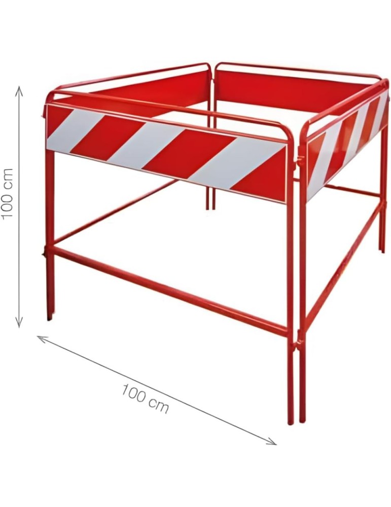 Rot-weiße Kanaldeckel Zaunbarriere Klasse 1 Größe 100x100