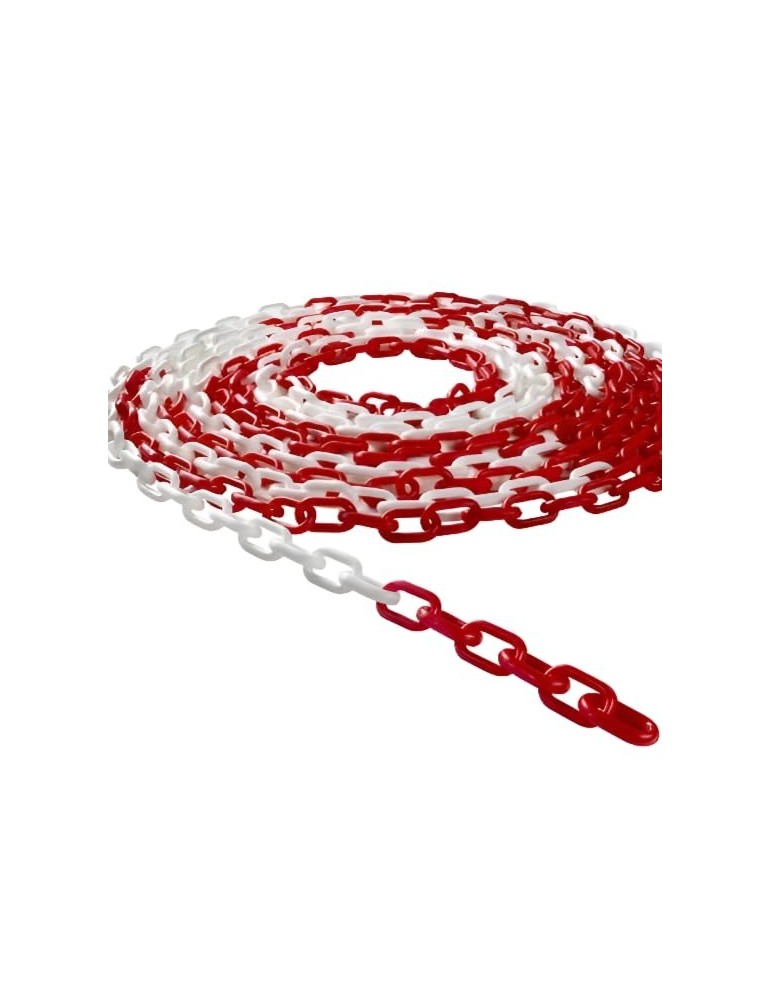 Articles sur chantier : chaîne en PVC - 105 - blanc/rouge par mètre de ...