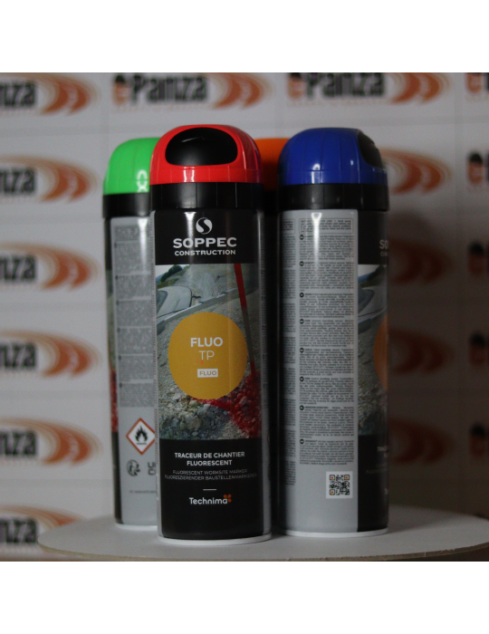 Traceur de chantier en spray fluorescent Rosoo Sisas 500 ml, adapté à la signalisation routière