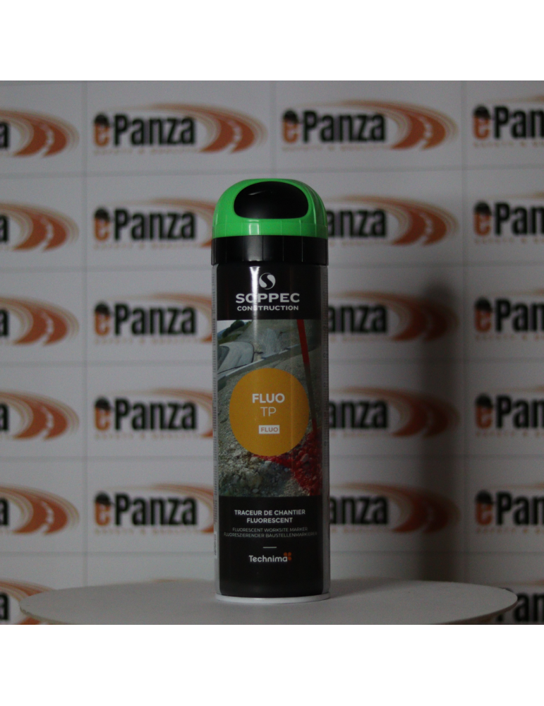 Trazador de obra en spray verde Sisas fluorescente de 500 ml, adecuado para su uso en señales de tráfico