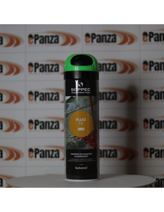 Trazador de obra en spray verde Sisas fluorescente de 500 ml, adecuado para su uso en señales de tráfico