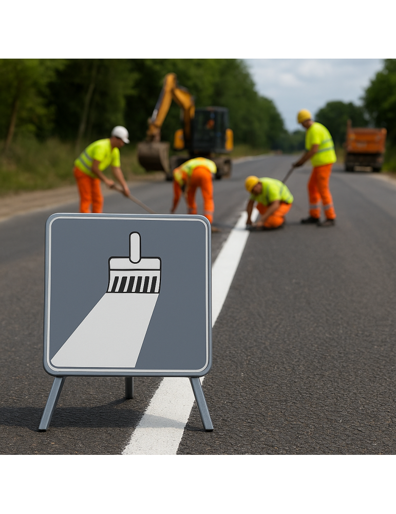 Señalización en obras, clase suplementaria de paneles de chapa metálica...