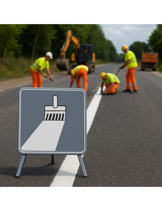 Señalización en obras, clase suplementaria de paneles de chapa metálica...