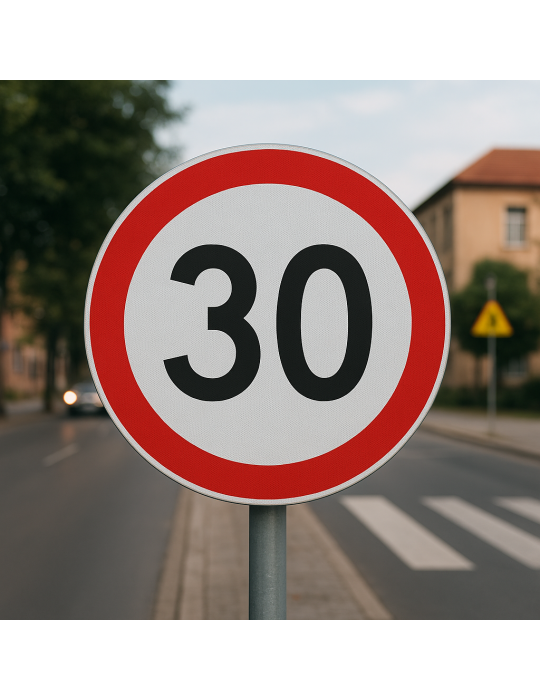 Disc sign Maximum speed limit 30 km/h Disc