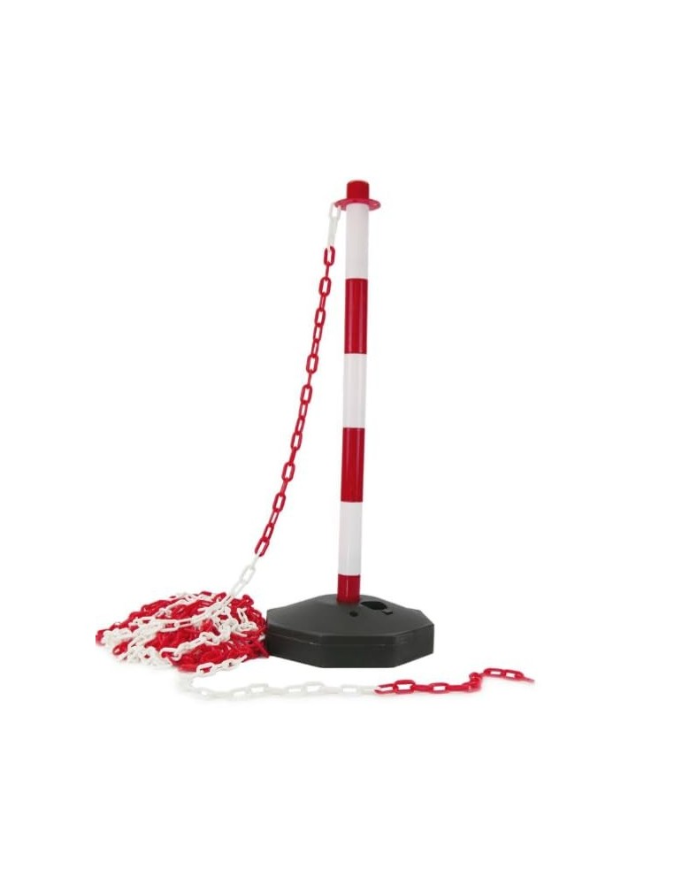 Construction site items PVC chain - 104 - white/red per meter of ...