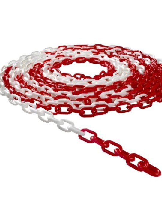 Articoli da cantiere Catena in pvc - 104 - bianco/rossa al metro de...