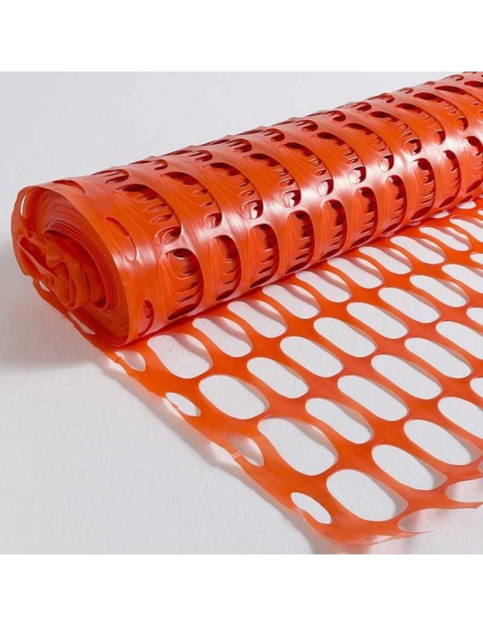 Orangefarbenes Zaunnetz H.100 x 50 MT