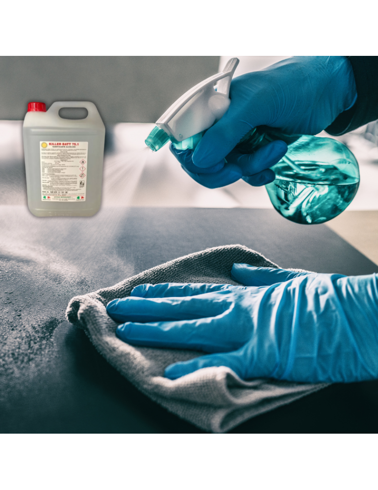 CARTA E DETERGENTI Battericida tanica da 5 lt a base alcolica con q...