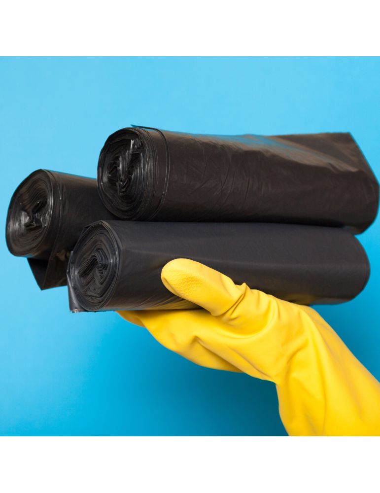 PAPER AND DETERGENTS LDPE bags 90X120 MY 80 BLACK by SIBA