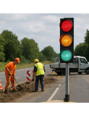 Lanterne rouge, jaune, verte à fermeture pour système de feux de circulation LED sans fil sans support 2