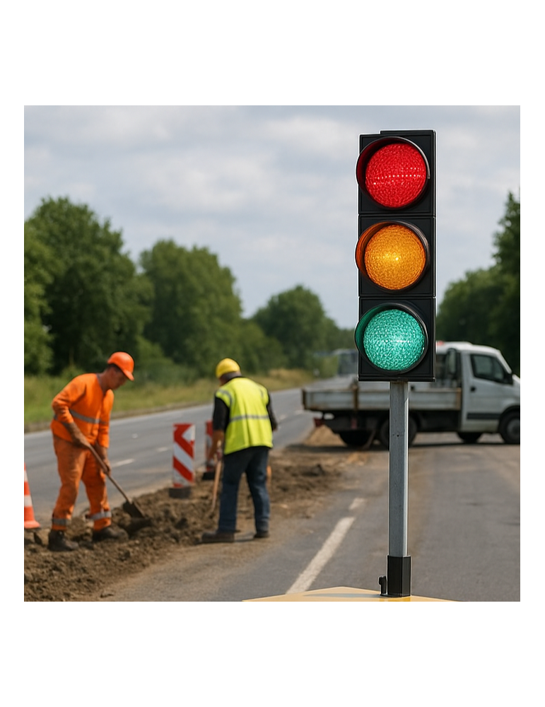 Lanterne rouge, jaune, verte à fermeture pour système de feux de circulation LED sans fil sans support