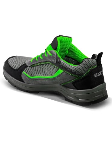 Chaussure de sécurité basse Sparco gris et vert 2
