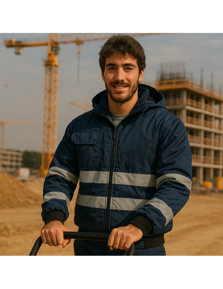 Veste d’hiver Explorer avec rayures réfléchissantes bleu Logica