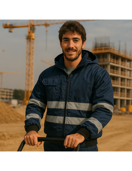 Veste d’hiver Explorer avec rayures réfléchissantes bleu Logica