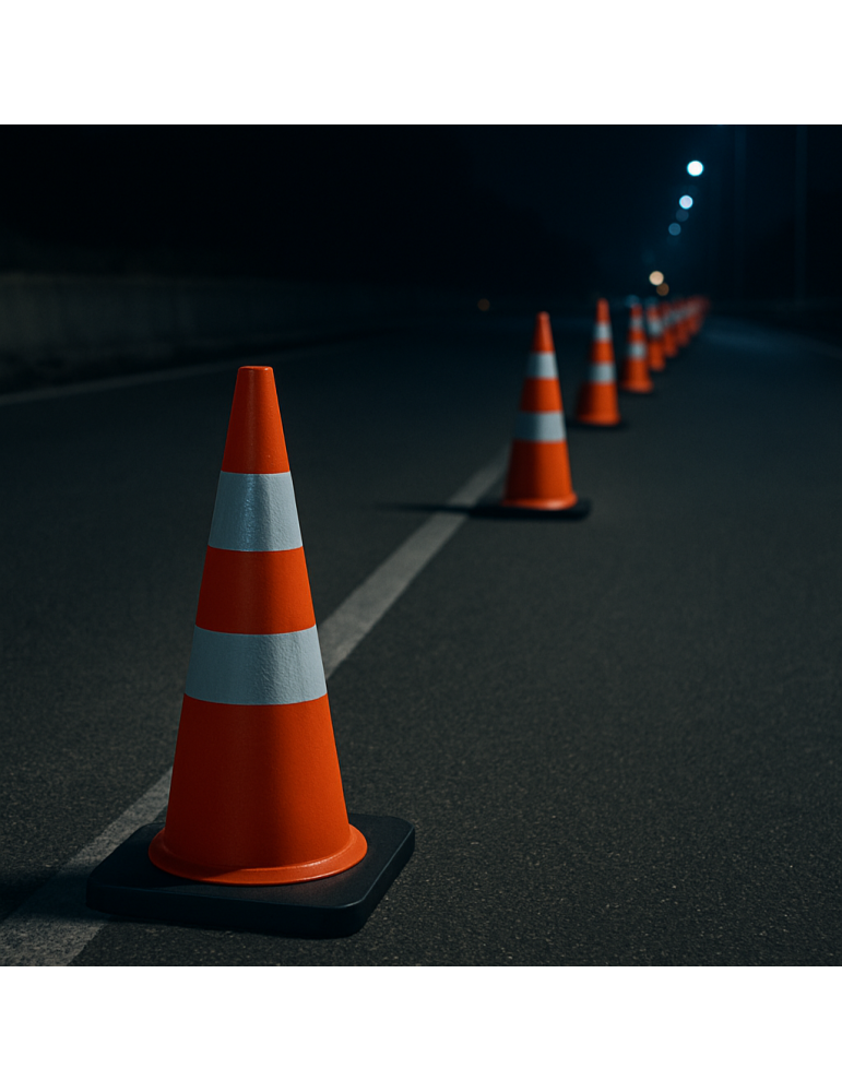 Construction site items PVC cone h 50 cm - white/red of the Sisas