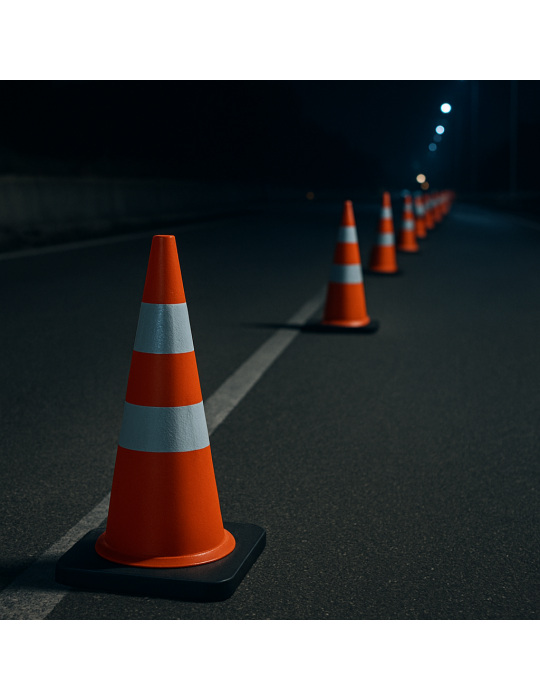 Construction site items PVC cone h 50 cm - white/red of the Sisas