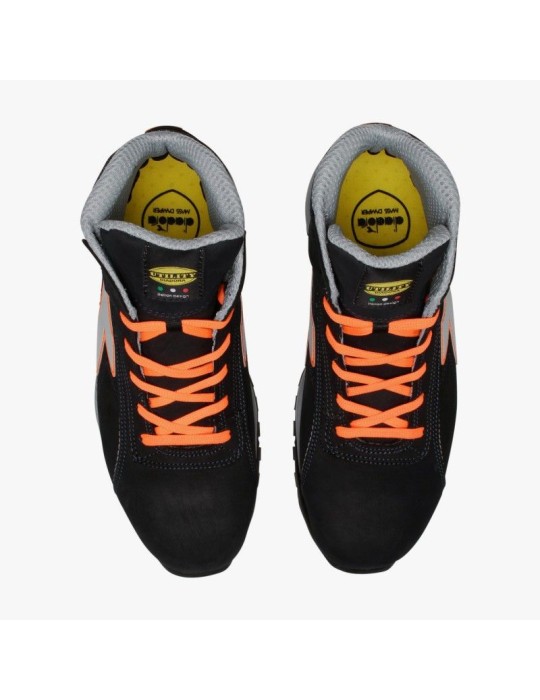 Glove safety shoes dark navy/orange fluo