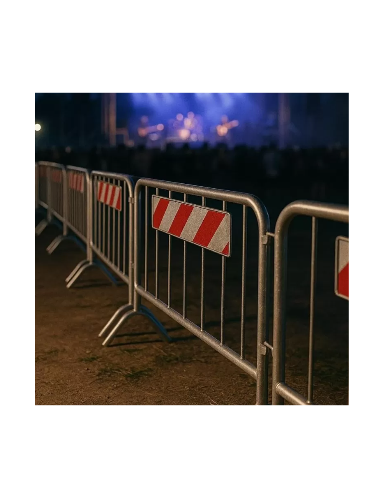 Barrière modulaire 110x250 Sisas avec panneau réfléchissant et avec des jambes normales