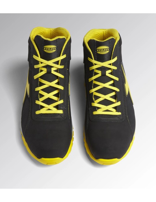 Glove safety shoes dark black/yellow fluo