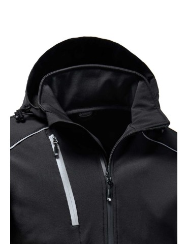Chaqueta softshell Logica negra con capucha desmontable 2
