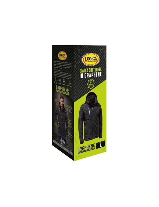 SOFT-SHELL CASCAIS NERO C/CAPPUCCIO STACCABILE  GRAPHENE LOGICA