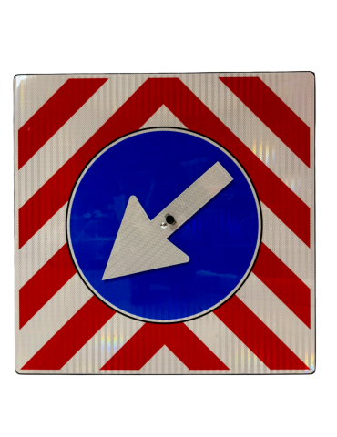 Permanent signage Mandatory passage for vehicles operated by the S...