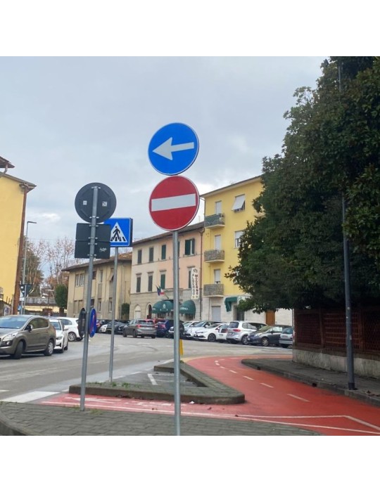 Left Direction Required Disc Diameter Sign