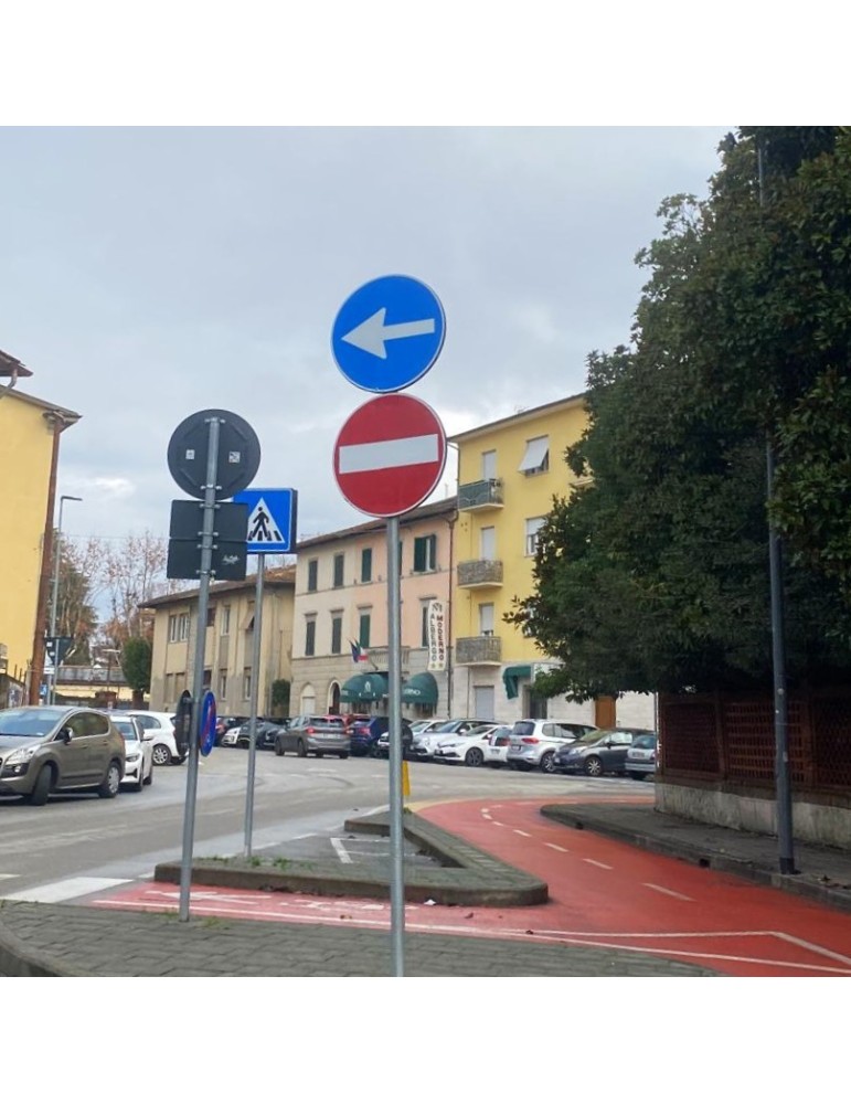 Sign Mandatory Direction to the Left Disc Diameter